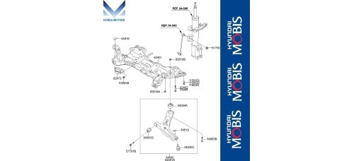 mobis fr crossmember arm lwr hyundai elantra 2010-15